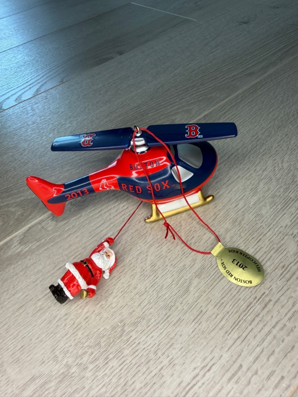 2013 Boston Red Sox Helicopter Ride Ornament MBI MLB Licensed Santa